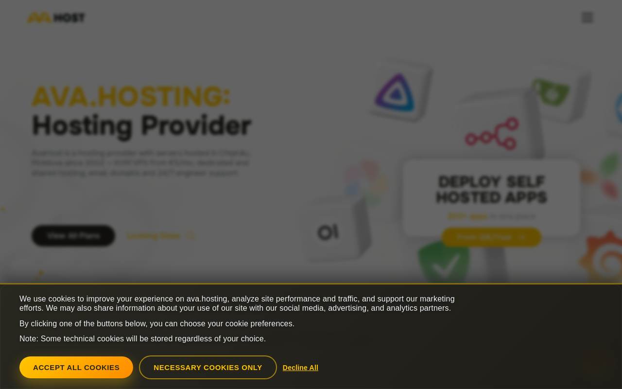 AvaHost 官网截图